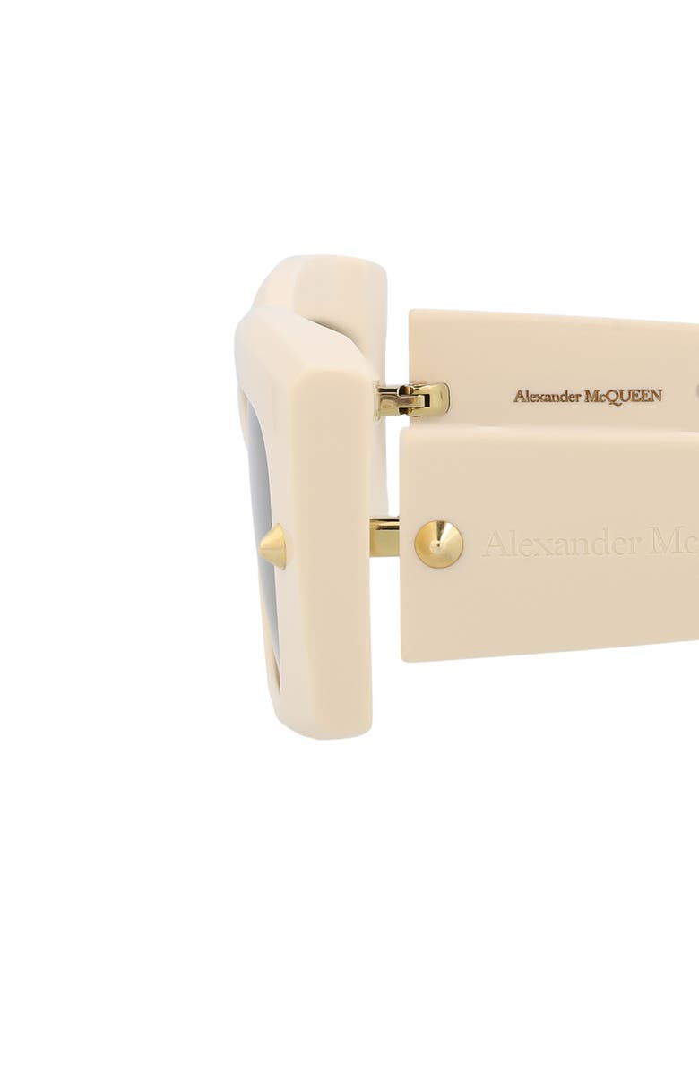 McQueen 51mm Modified Cat Eye Sunglasses, Alternate, color, Ivory Ivory Grey
