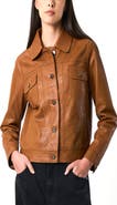 Velez Kalahari Genuine Leather Semi-Fitted Silhouette Trucker Jacket