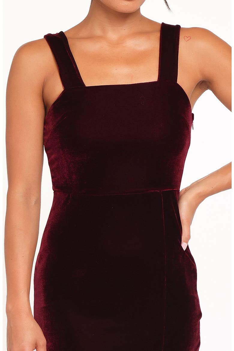 Hyatt Square Neck Sleeveless Midi Dress, Alternate, color, BURGUNDY