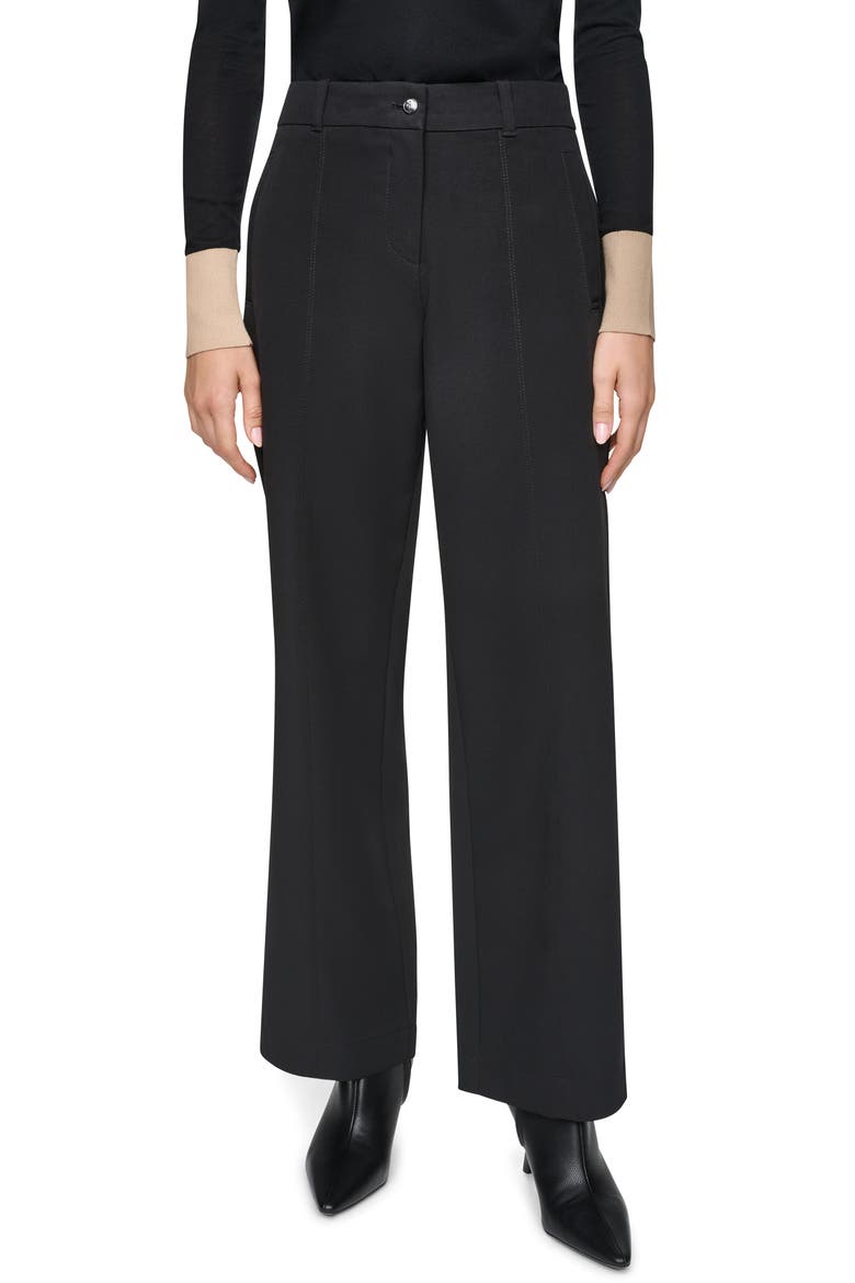 Seamed Stretch Pants, Main, color, BLACK