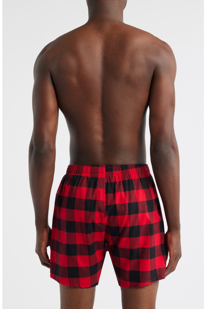 Yarn-Dyed Cotton Boxers, Alternate, color, RED POLO BLACK BUFFALO