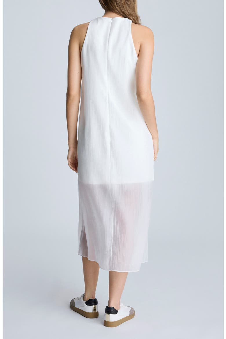 sheer pliss midi dress SHEER PLISS MIDI DRESS