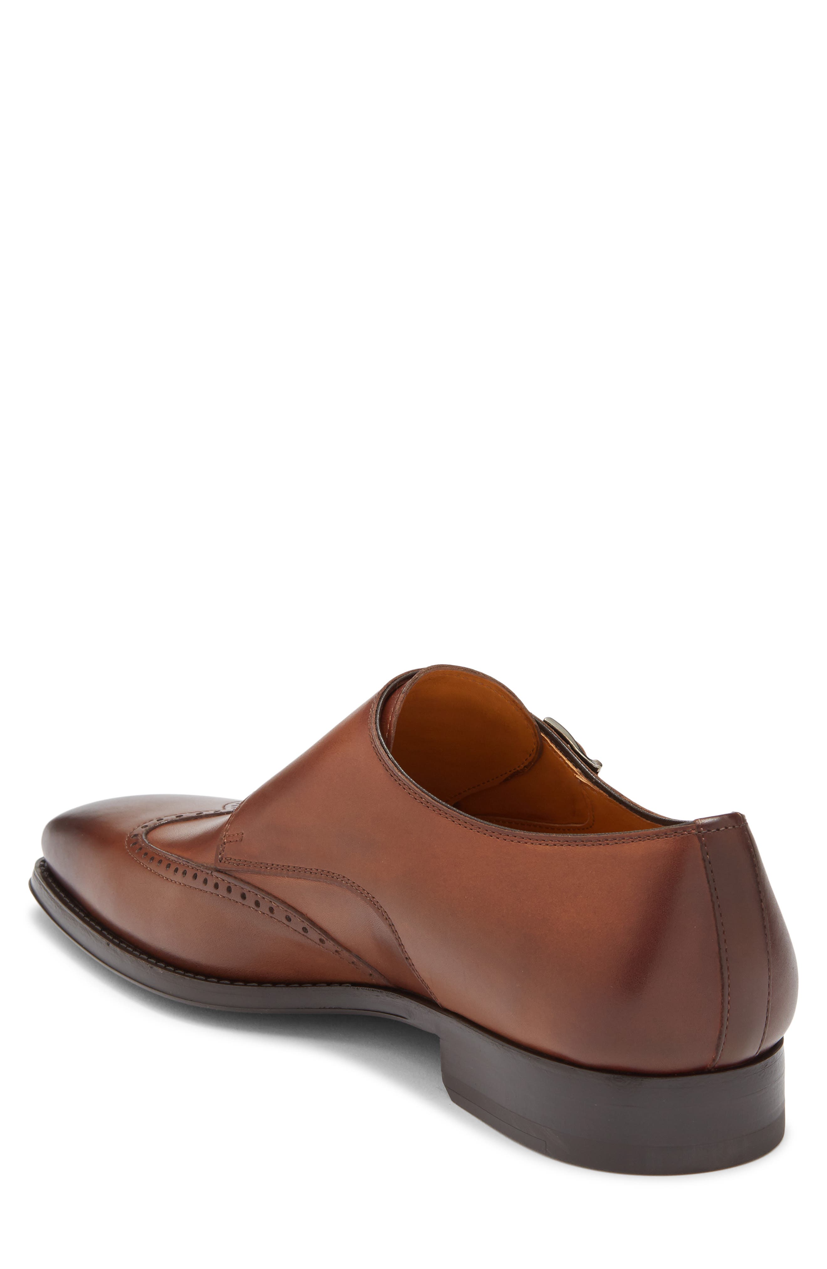 Helios Wing Double Monk Strap Shoe, Alternate, color, TABACO