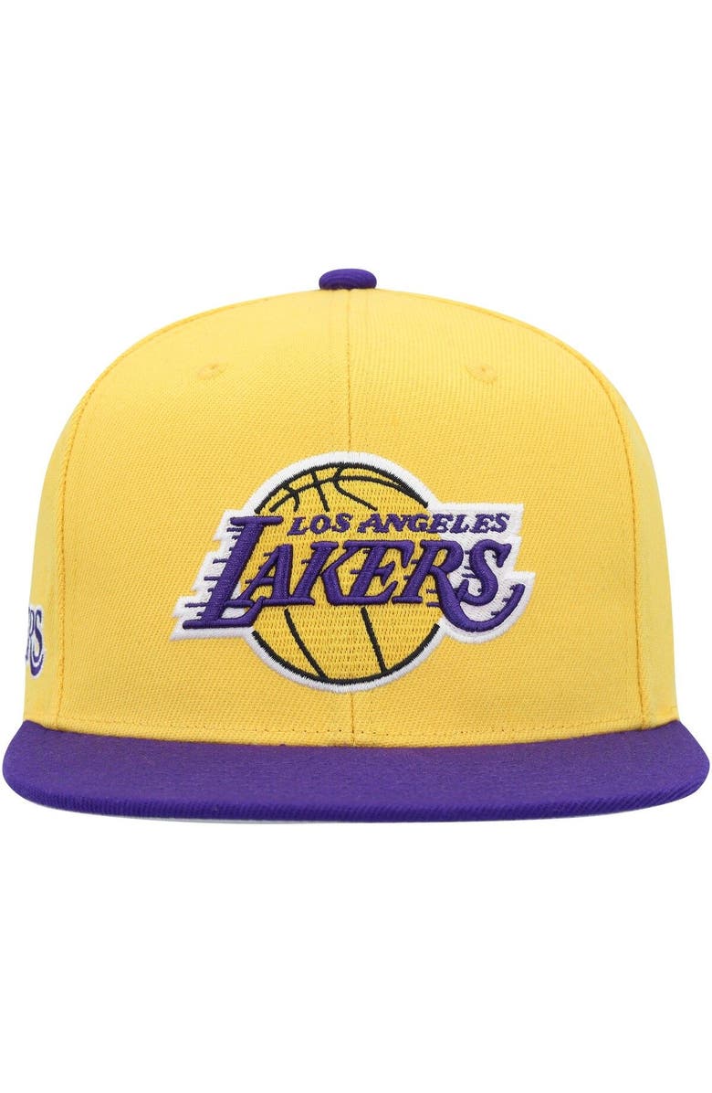Mitchell & Ness Men's Mitchell & Ness Gold/Purple Los Angeles Lakers Side Core 2.0 Snapback Hat, Alternate, color, Gold