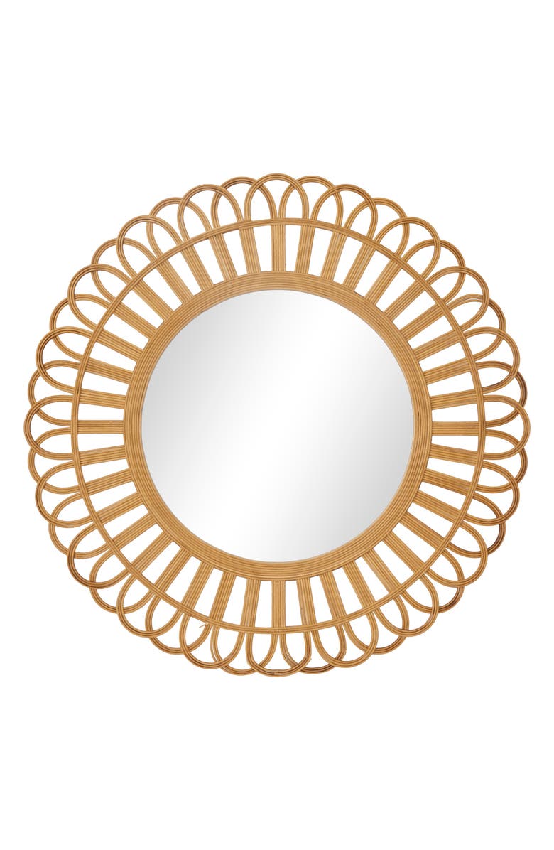 GINGER BIRCH STUDIO Rattan Starburst Wall Mirror, Main, color, 