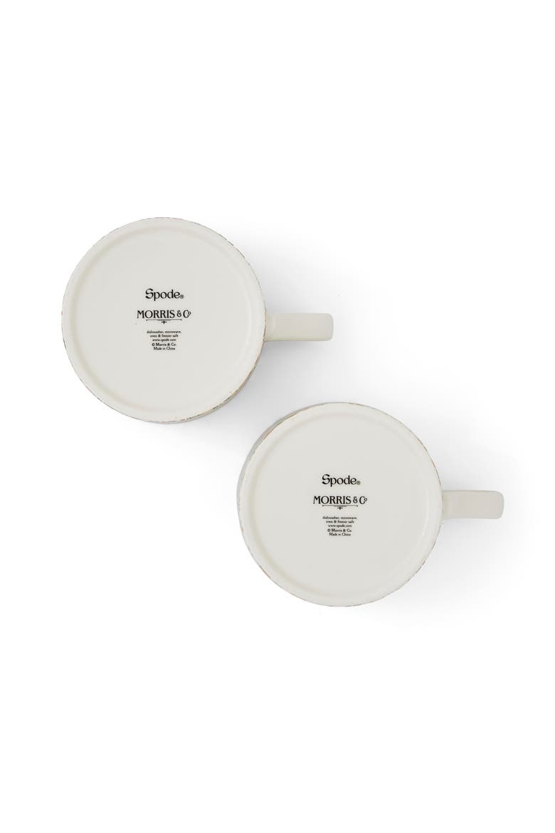 Morris & Co Set of 2 Porcelain Mugs, 12 oz, Alternate, color, Blackthorn & Golden Lily
