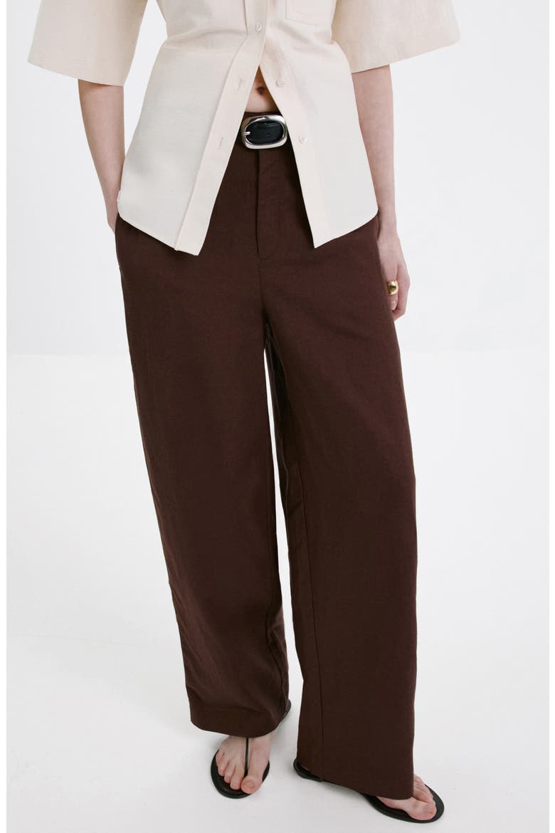 Flat Front Pants, Main, color, CHOCOLATE