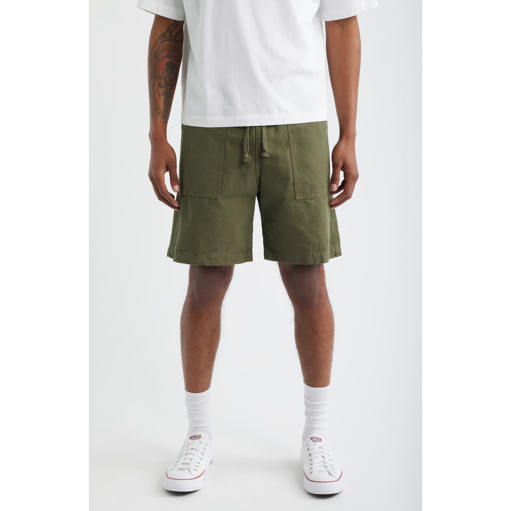 Service Works Classic Cotton Poplin Drawstring Chef Shorts In Green