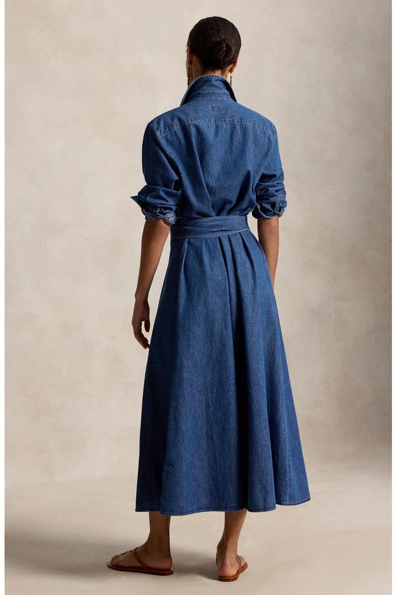 Chambray Tie Waist Shirtdress, Alternate, color, CHAMBRAY BLUE