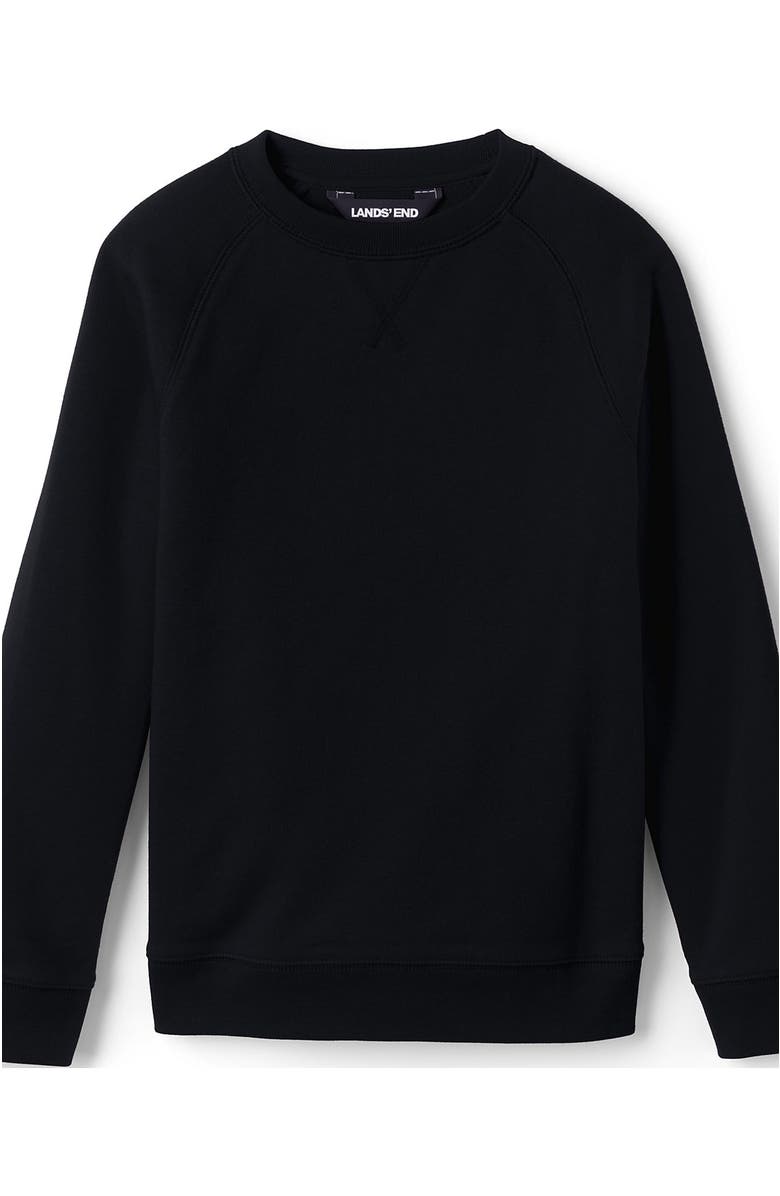 Lands' End School Uniform Kids Crew Sweatshirt, Main, color, Black