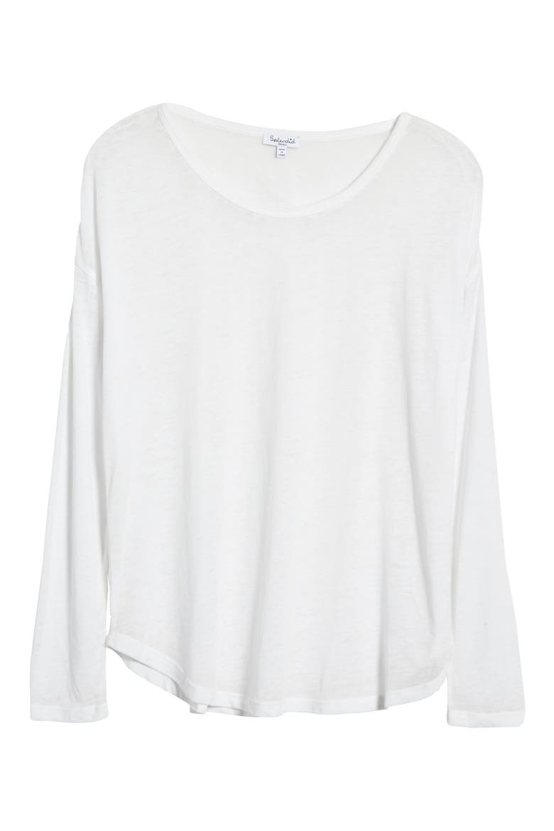 Zander Long Sleeve Burnout Tee, Alternate, color, WHITE