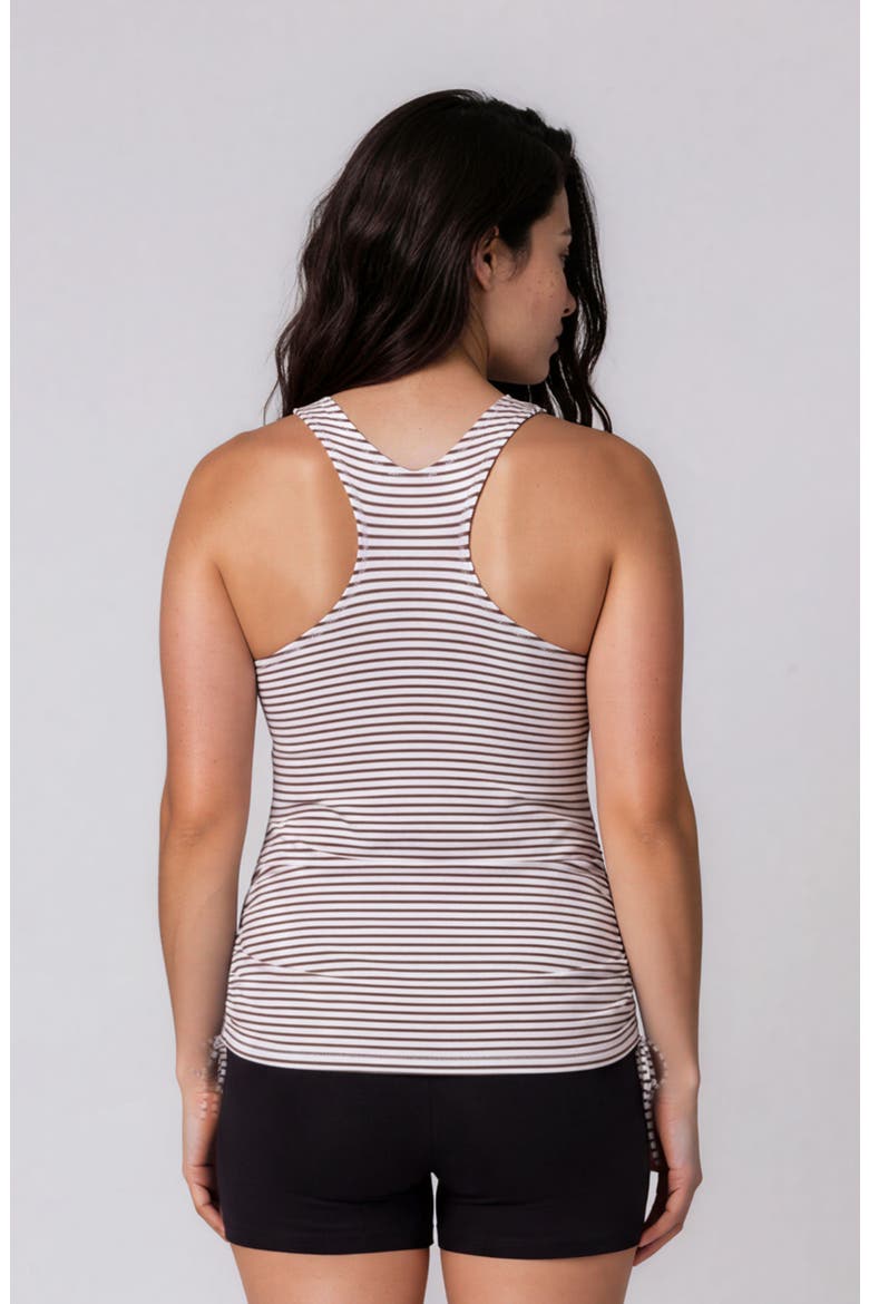 Maya Tankini Swim Top With Removable Cups, Alternate, color, Chocolate Stripes