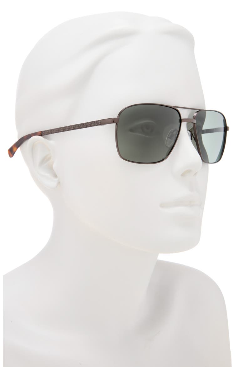 58mm Polarized Aviator Sunglasses, Alternate, color, GUNMETAL