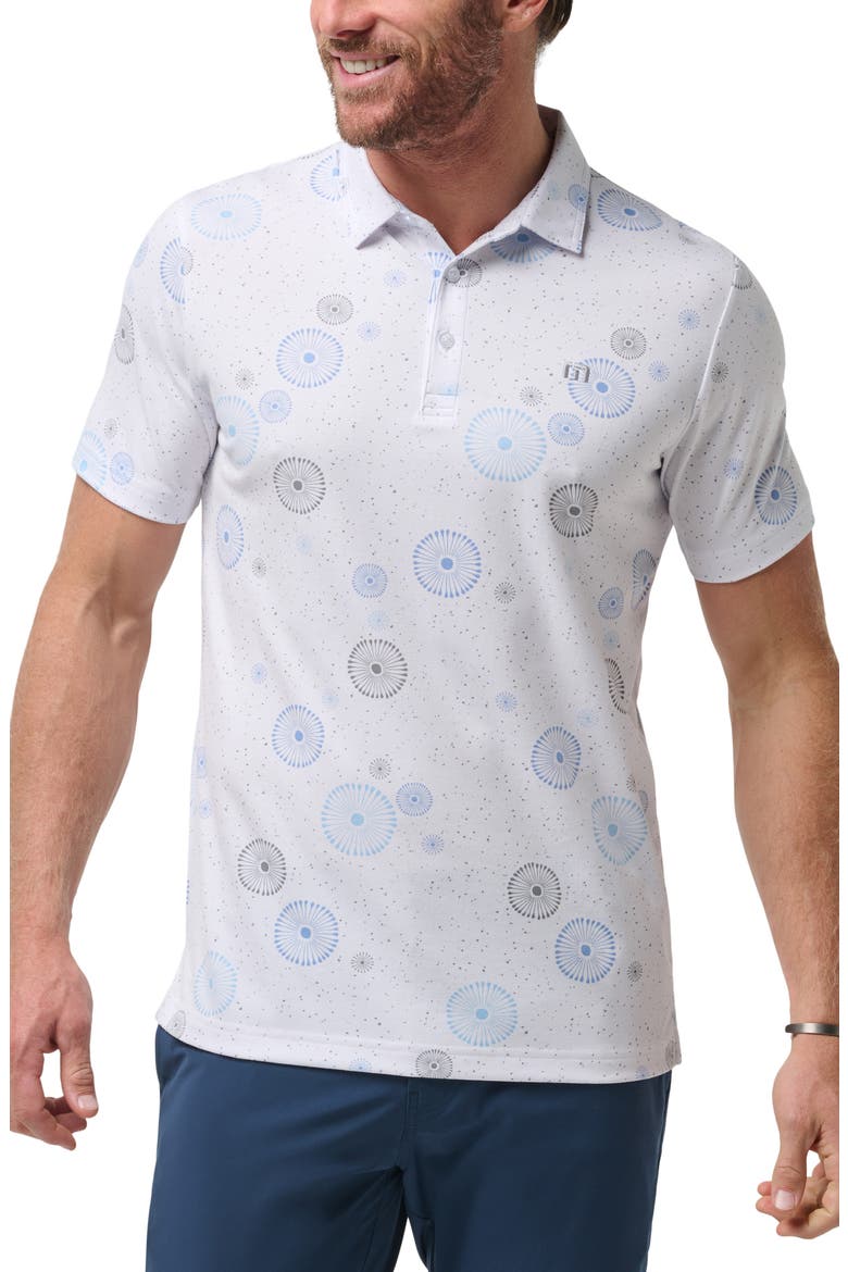 Caught Inside Medallion Print Polo, Main, color, WHITE