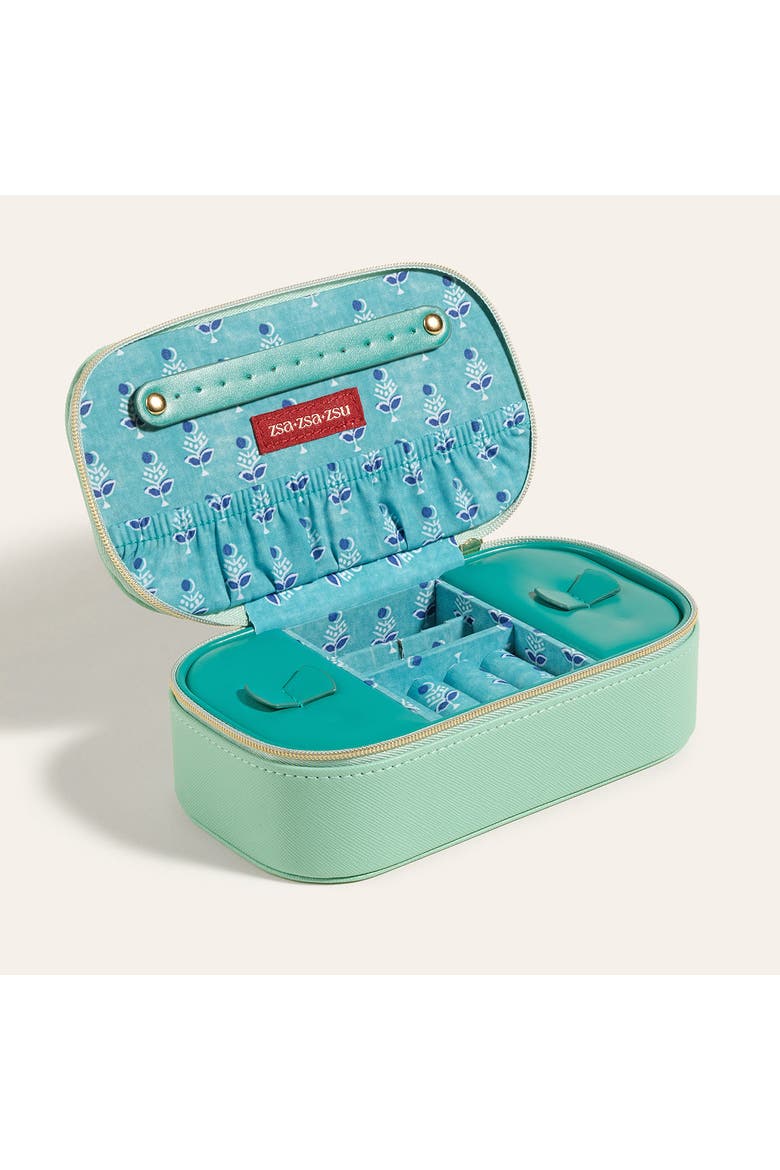 Meilin Jewelry Box 7" x 4" Artisan, Alternate, color, Turquoise