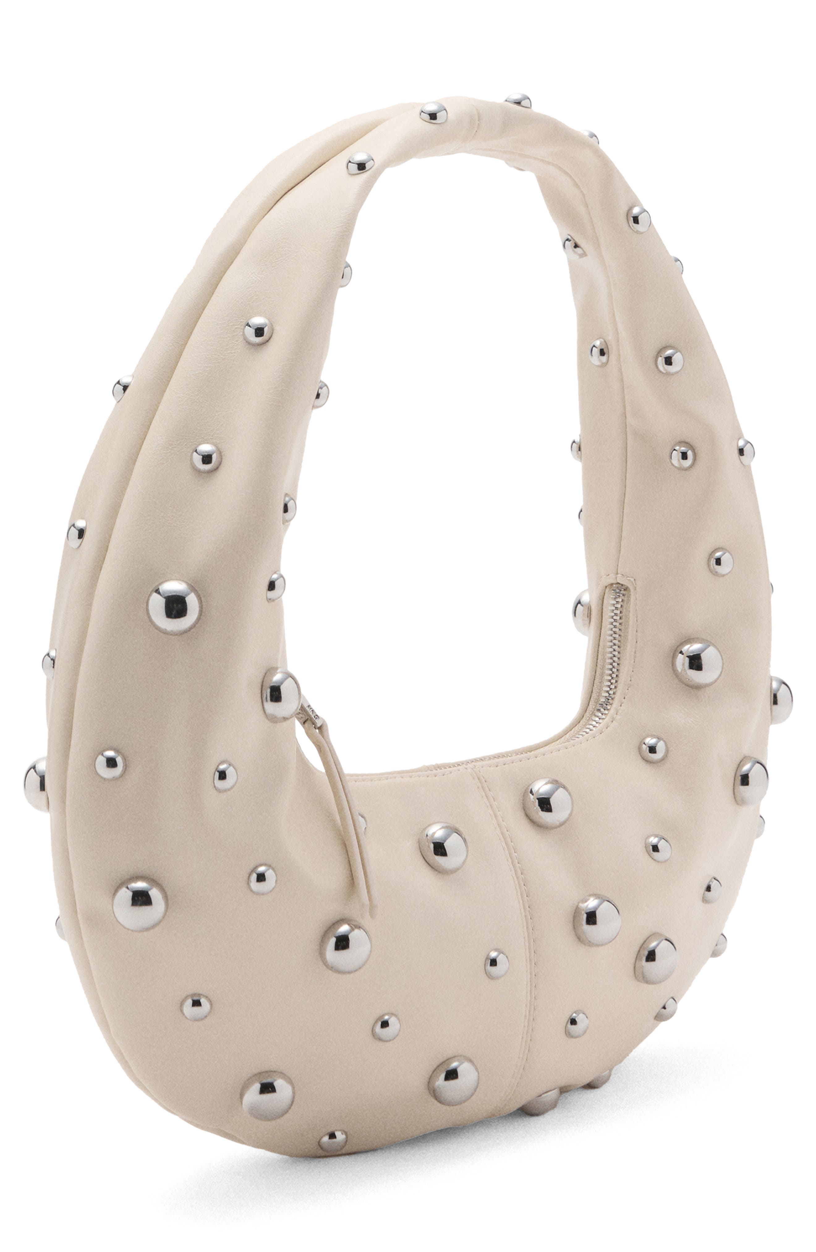 MANGO Stud Detail Shoulder Bag, Alternate, color, Off White