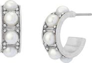 AllSaints Imitation Pearl Small Huggie Earrings