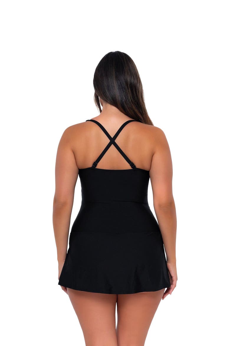Sienna Swim Dress, Alternate, color, Black