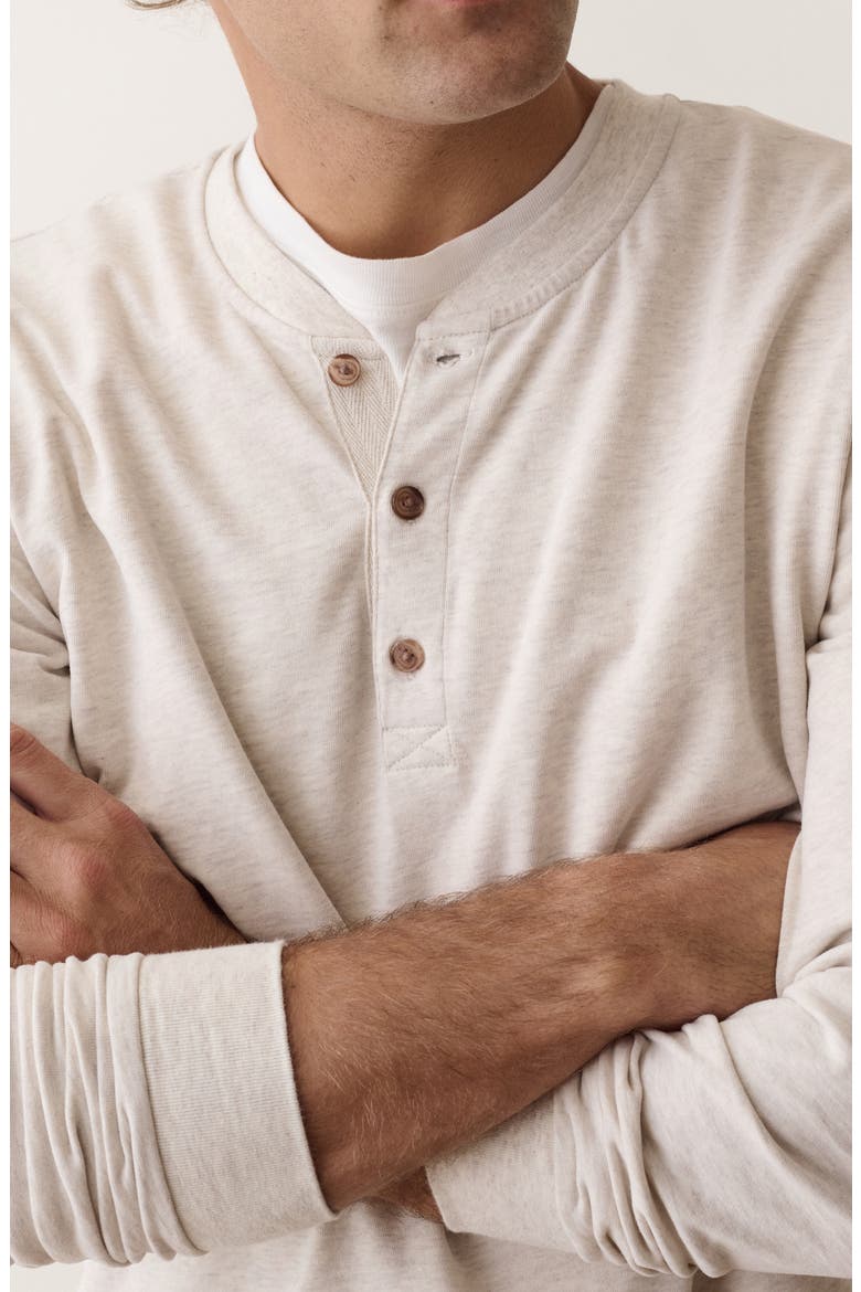 Luxe Jersey Henley, Alternate, color, OATMEAL HEATHER