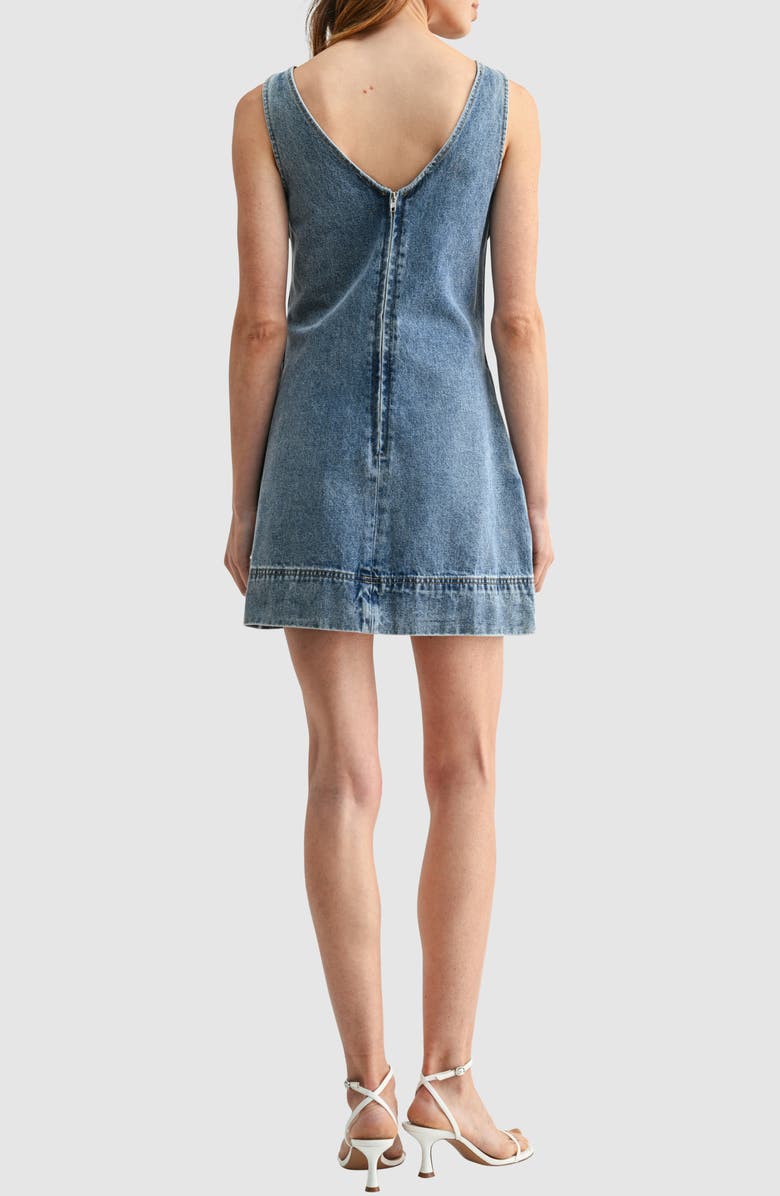 Lush V-Neck Denim Minidress, Alternate, color, Denim