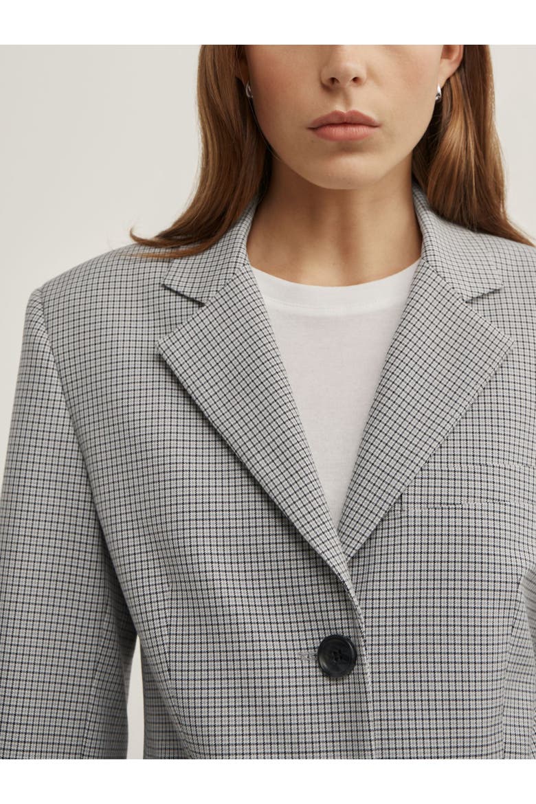 Houndstooth Tailored Blazer, Alternate, color, Grey Houndstooth