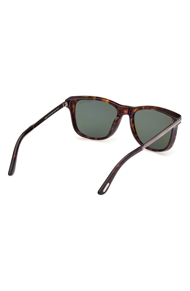 TOM FORD 53mm Square Sunglasses, Alternate, color, Havana Gunmetal / Green