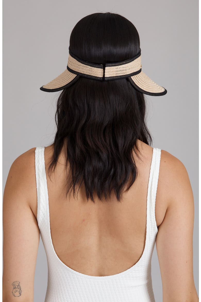 Trixie Packable Straw Visor, Alternate, color, CAMEL/ BLACK