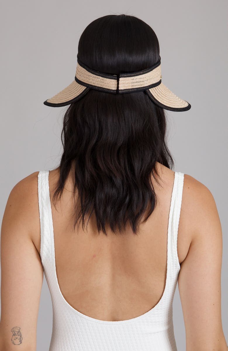 Eugenia Kim Trixie Packable Straw Visor, Alternate, color, Camel/ Black