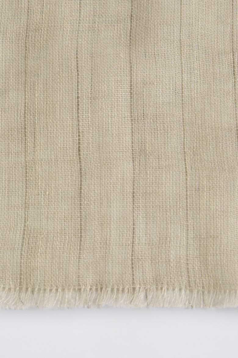 Fringed Linen Scarf, Alternate, color, BEIGE / STRIPED