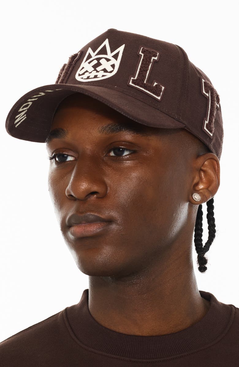 Cult of Individuality Embroidered Logo Trucker Hat, Alternate, color, Chocolate