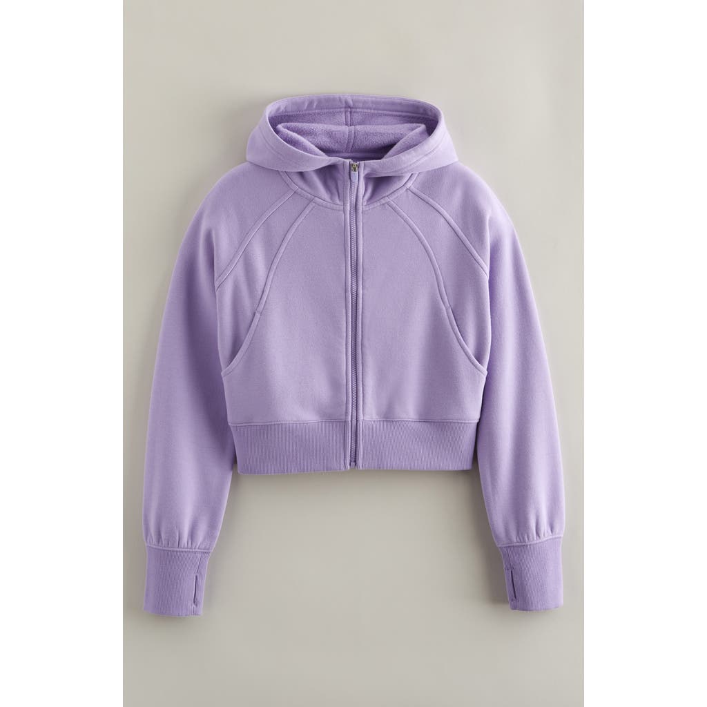 Zella Girl Kids' Cloud Fleece Full Zip Hoodie In Purple