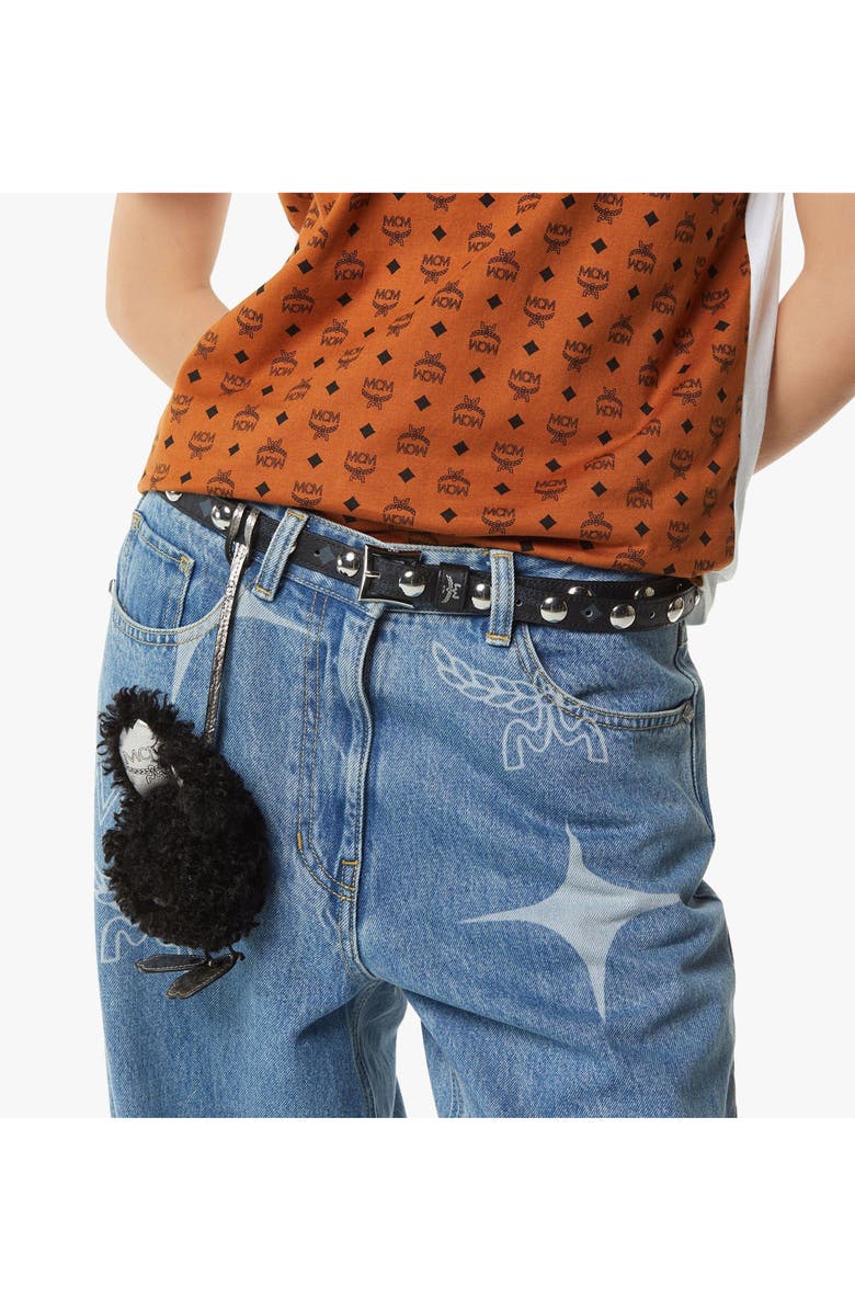 MCM Aren 1" Belt in Galactic Gala Leather, Alternate, color, Black