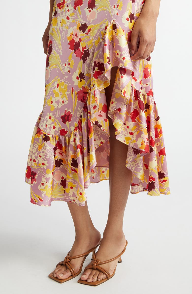 Cinq à Sept Olivia Tossed Floral Cowl Neck Dress, Alternate, color,