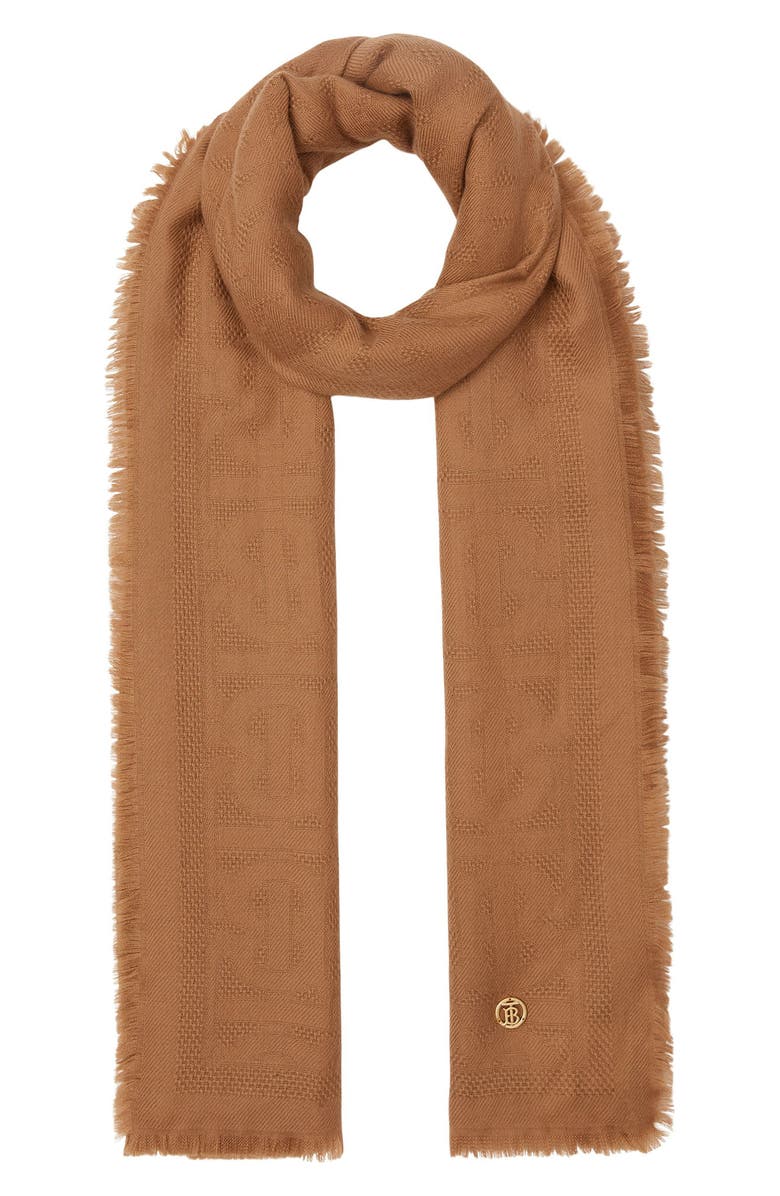 Burberry TB Monogram Cashmere Jacquard Scarf, Alternate, color, 