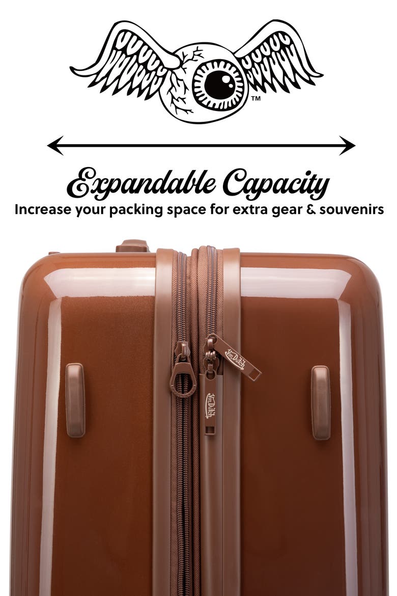 Eyeflight Expandable Hardside Spinner Carry-on Suitcase, Alternate, color, Brown
