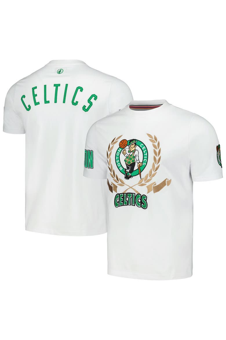 Unisex FISLL White Boston Celtics Heritage Crest T-Shirt, Main, color, White