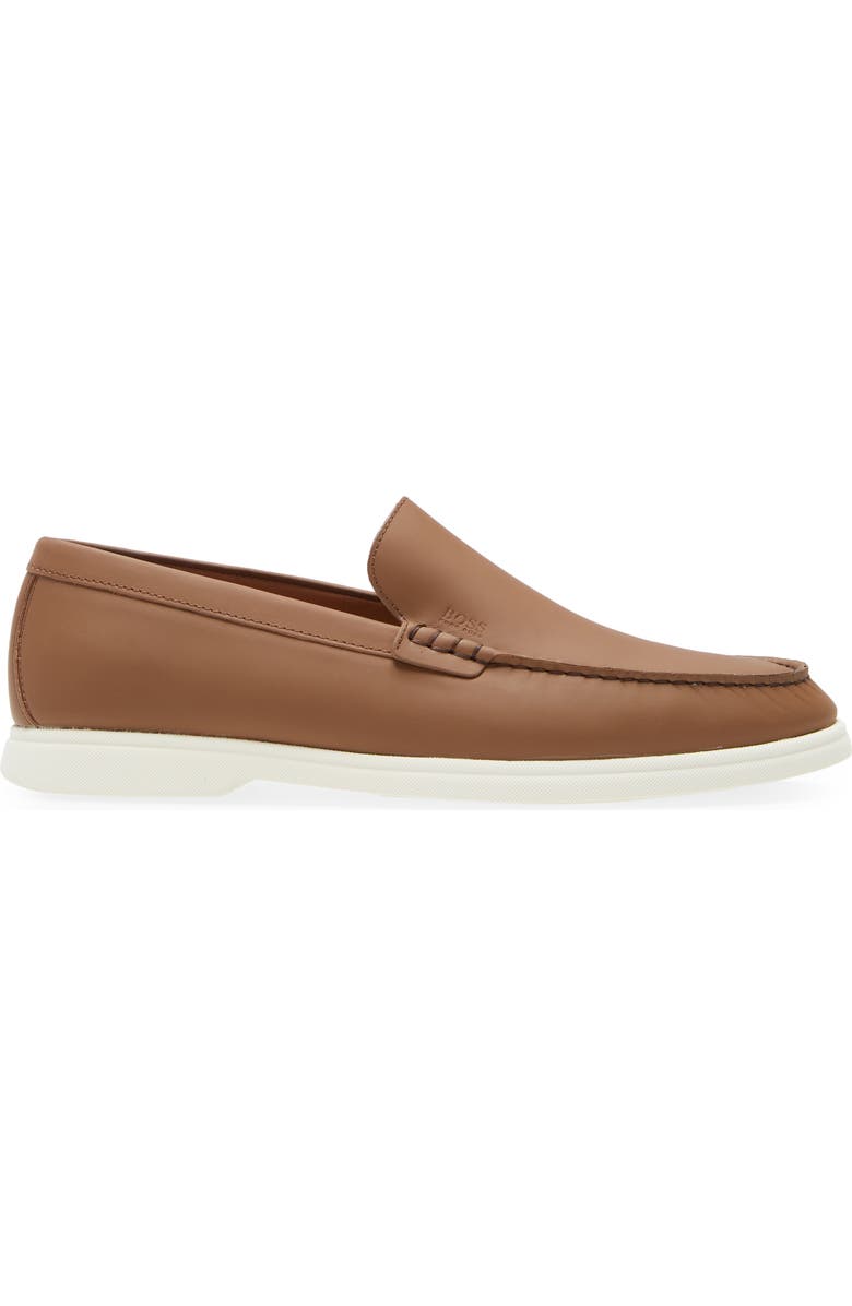 BOSS Sienne Moc Toe Loafer, Alternate, color, Med Brn