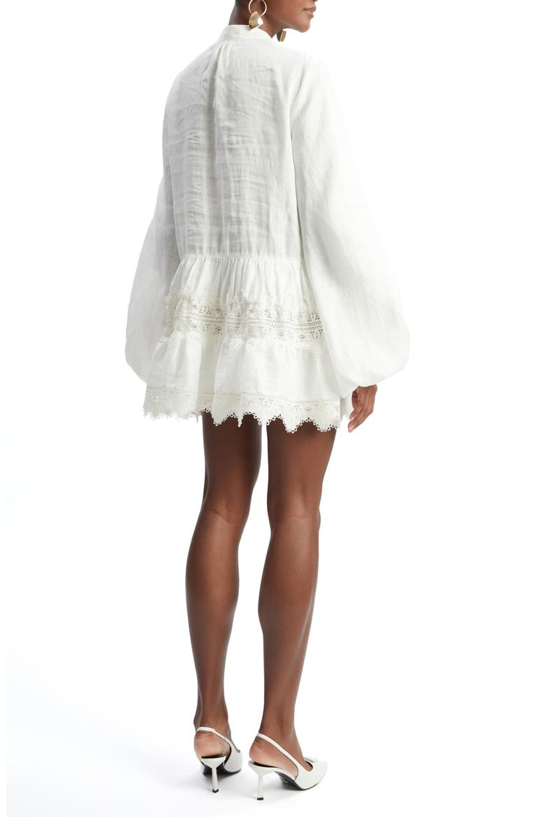 antonia lace trim mini dress bardot Bardot Antonia Lace Trim Mini Dress Eggnog