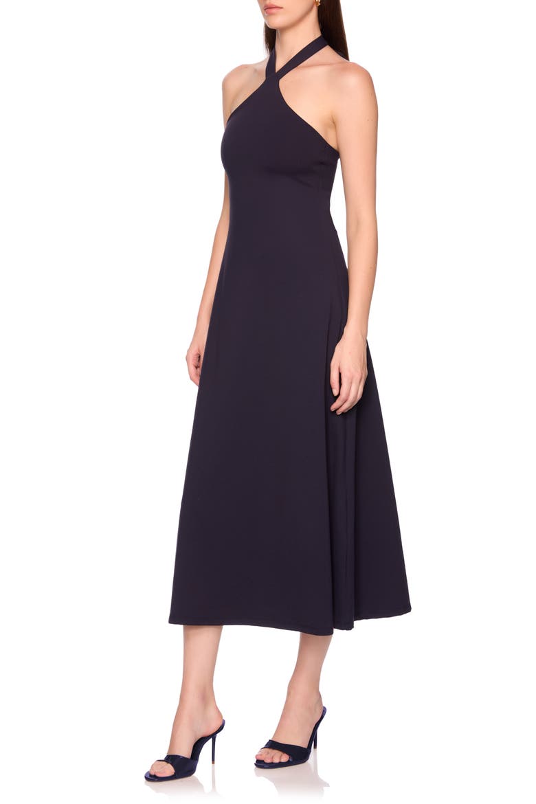 Halter String Tie Midi Dress, Alternate, color, MIDNIGHT