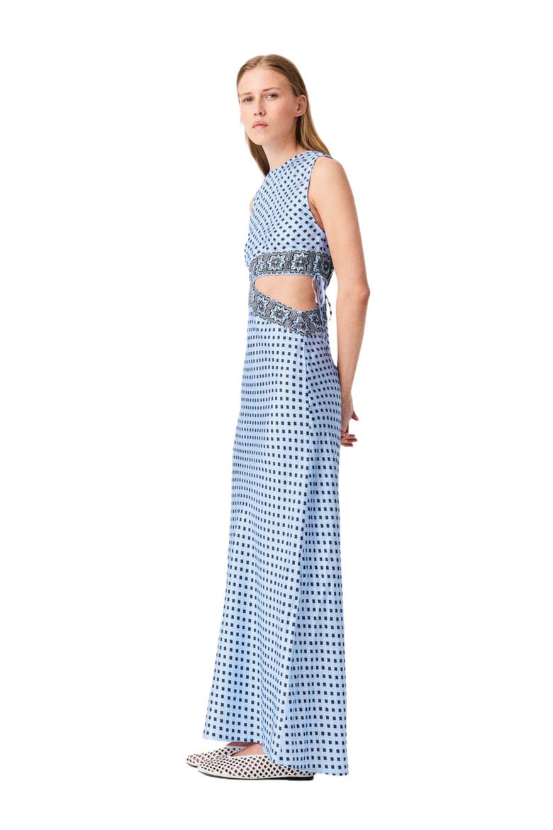Patterned cutaway dress, Alternate, color, Light blue loungewear
