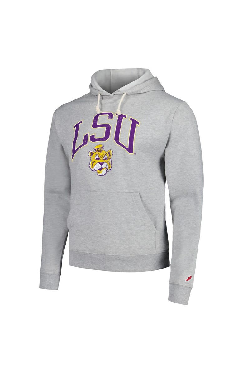 LEAGUE COLLEGIATE WEAR Men's League Collegiate Wear  Heather Gray LSU Tigers Tall Arch Essential Pullover Hoodie, Alternate, color, Heather Gray