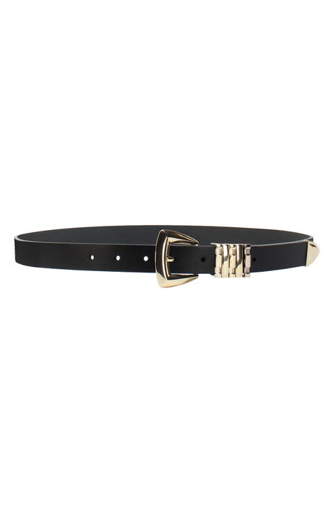 Multi Keeper Faux Leather Belt