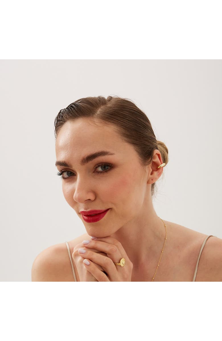 Spero London Chunky Sterling Silver Ear Cuff No Piercing 1 Piece, Alternate, color, Gold