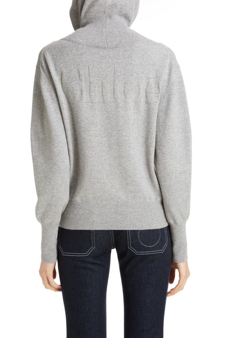 Cashmere Blend Hoodie, Alternate, color, SWAN GREY