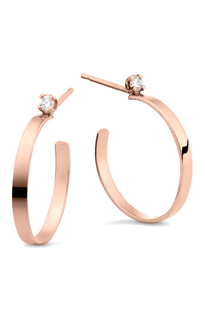 LANA 14K Gold Sunrise Hoop Earrings, Main, color, Rose