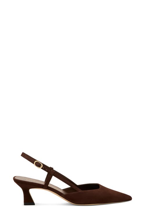 Stuart Weitzman Vinnie 50 Suede Slingback Pumps In Brown