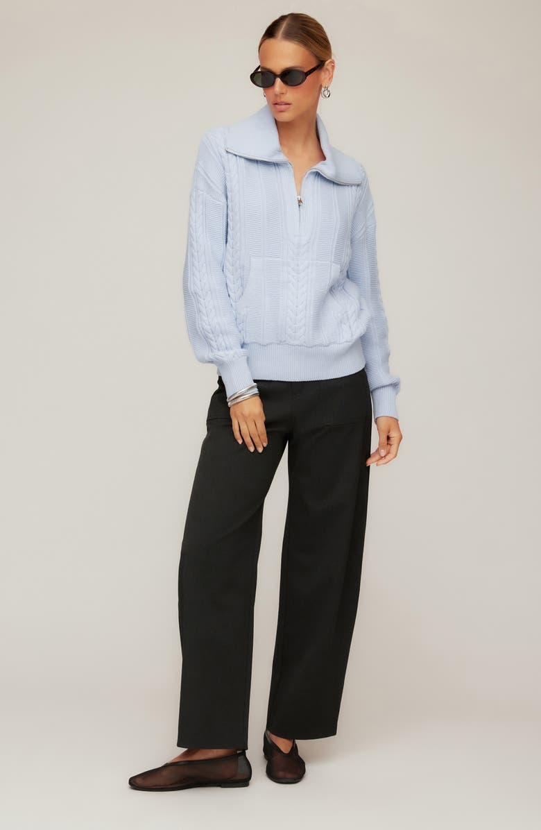 FIFTEEN TWENTY Karin Cotton & Wool Blend Half Zip Sweater, Alternate, color, 