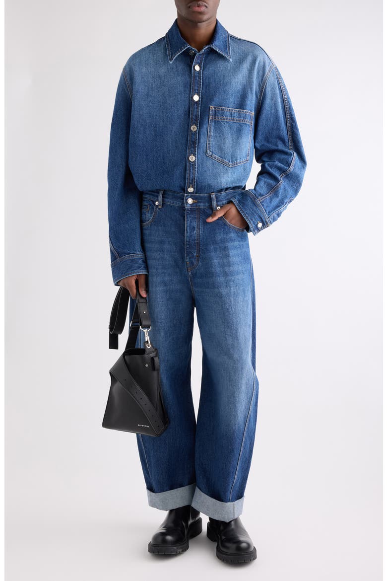 Denim Overshirt, Alternate, color, DARK BLUE