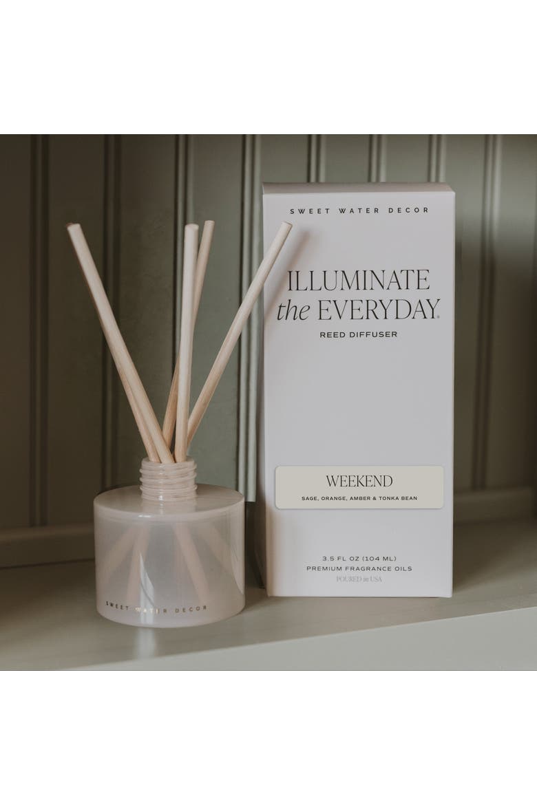 White Translucent Glass Reed Diffuser, Alternate, color, Weekend