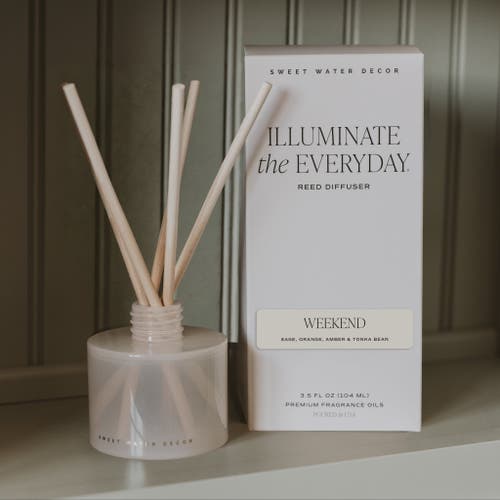 Sweet Water Decor White Translucent Glass Reed Diffuser In White
